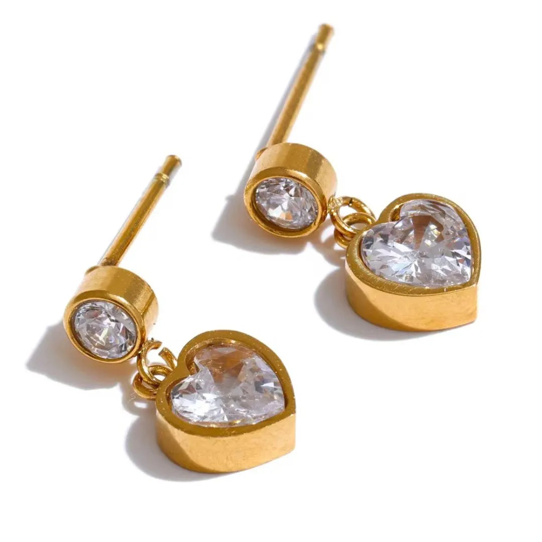 Aurea Heart stone earring