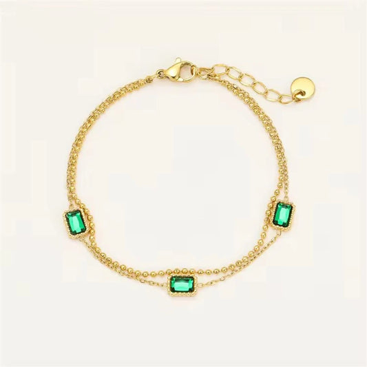 Aevra Emerald layered Bracelet