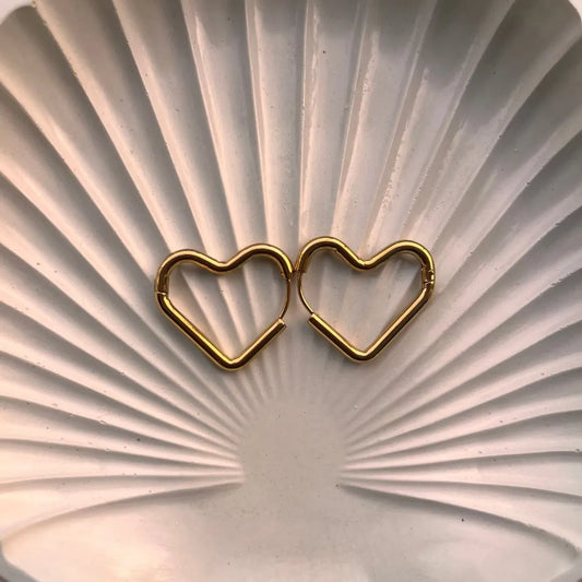 Geometric Heart Hoops