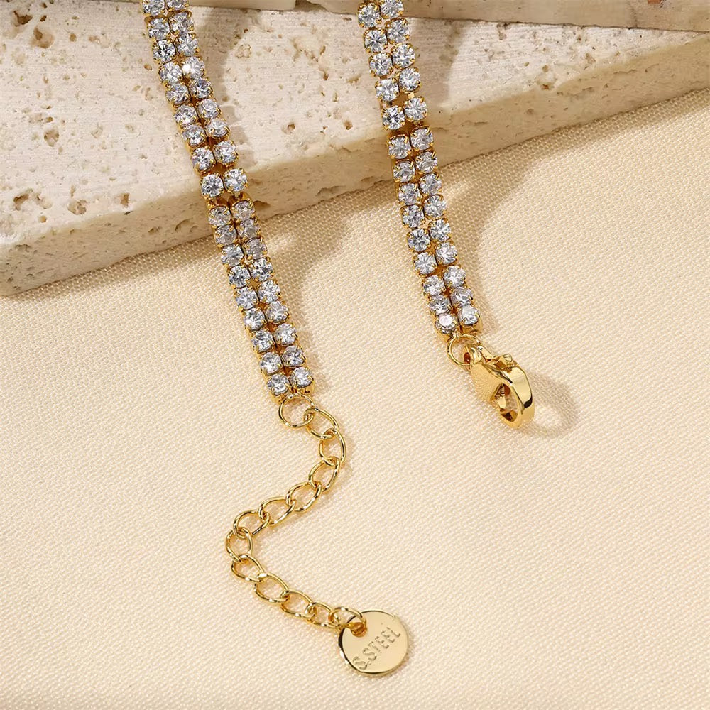 Layered tennis bracelet