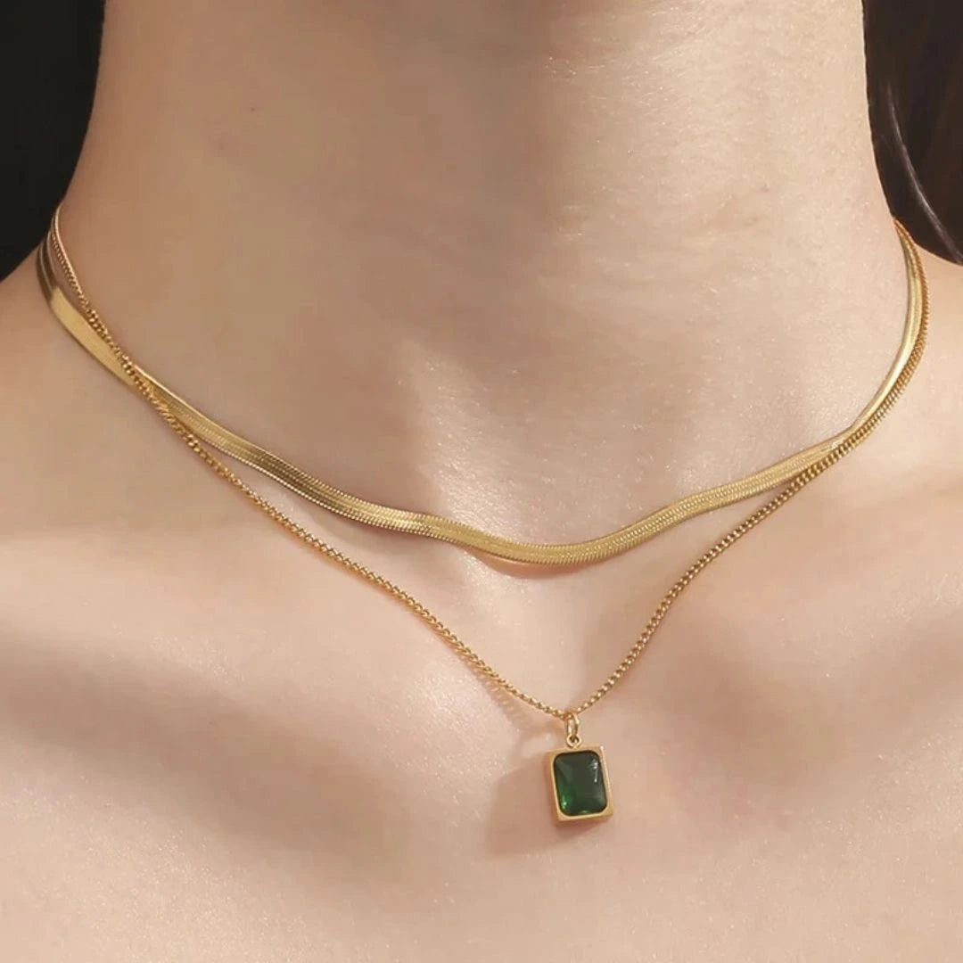 Layered Emerald Necklace