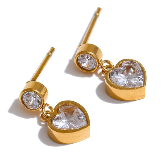 Aurea Heart stone earring