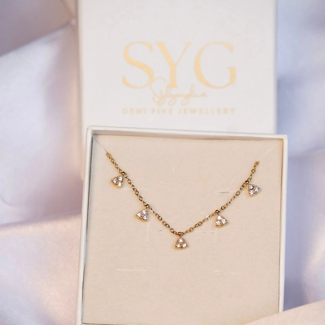 Hannah drop diamond necklace