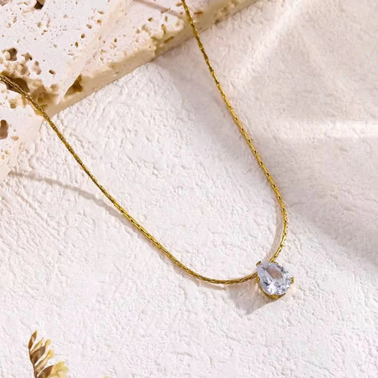 Solitaire drop necklace